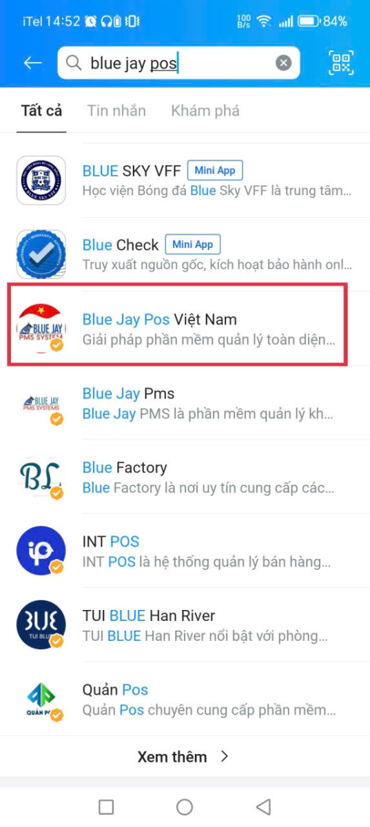 Bộ phận hỗ trợ của Blue Jay qua Zalo Doanh nghiệp